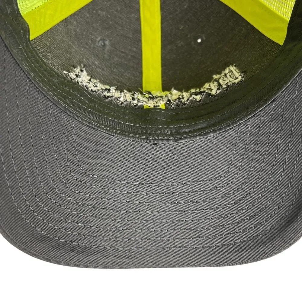 Diesel Freak Snap Back Hat Richardson Style 112 Neon Green Gray Mesh
